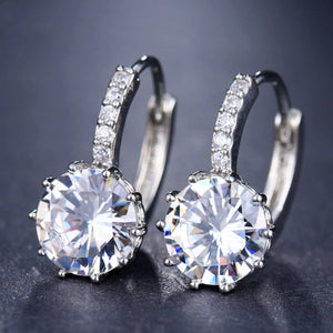 Laurent Diamond Earrings in 18k White Gold