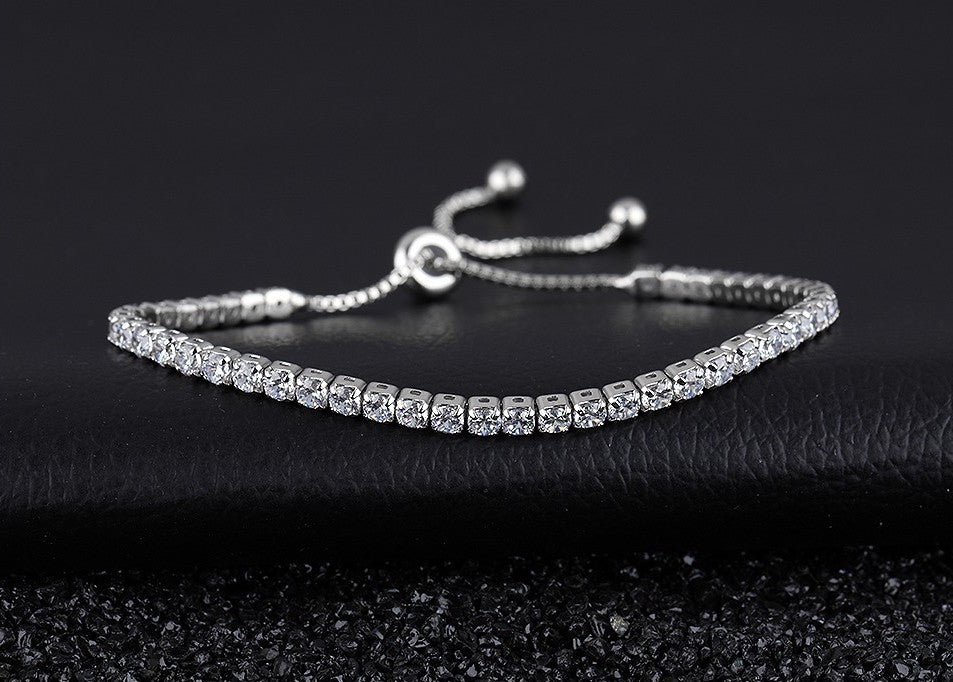 Diamond Classic Adjustable Tennis Bracelet in 18k White Gold (3mm)