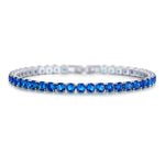 Laurent Sapphire Tennis Bracelet in 18k White Gold