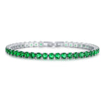 Laurent Emerald Tennis Bracelet in 18k White Gold