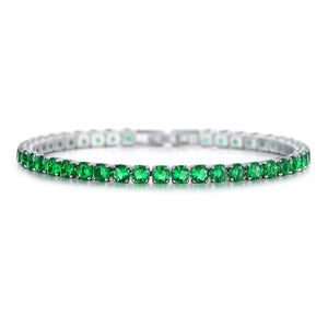 Laurent Emerald Tennis Bracelet in 18k White Gold