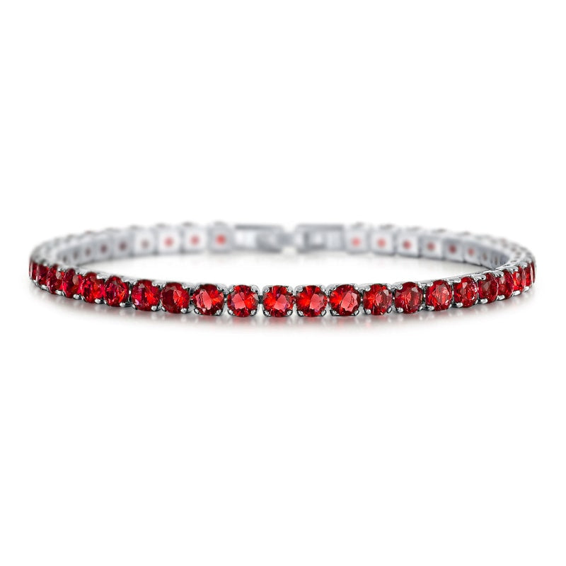 Laurent Ruby Tennis Bracelet in 18k White Gold