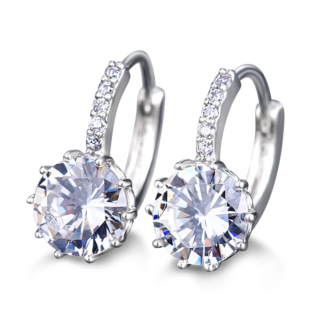 Laurent Diamond Earrings in 18k White Gold