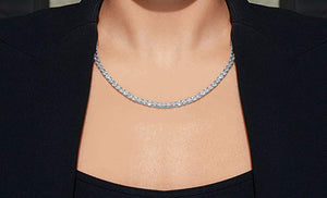 Classic Diamond Tennis Necklace in 18k White Gold