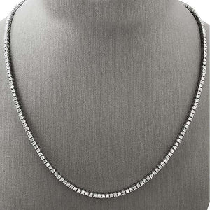 Classic Diamond Tennis Necklace in 18k White Gold