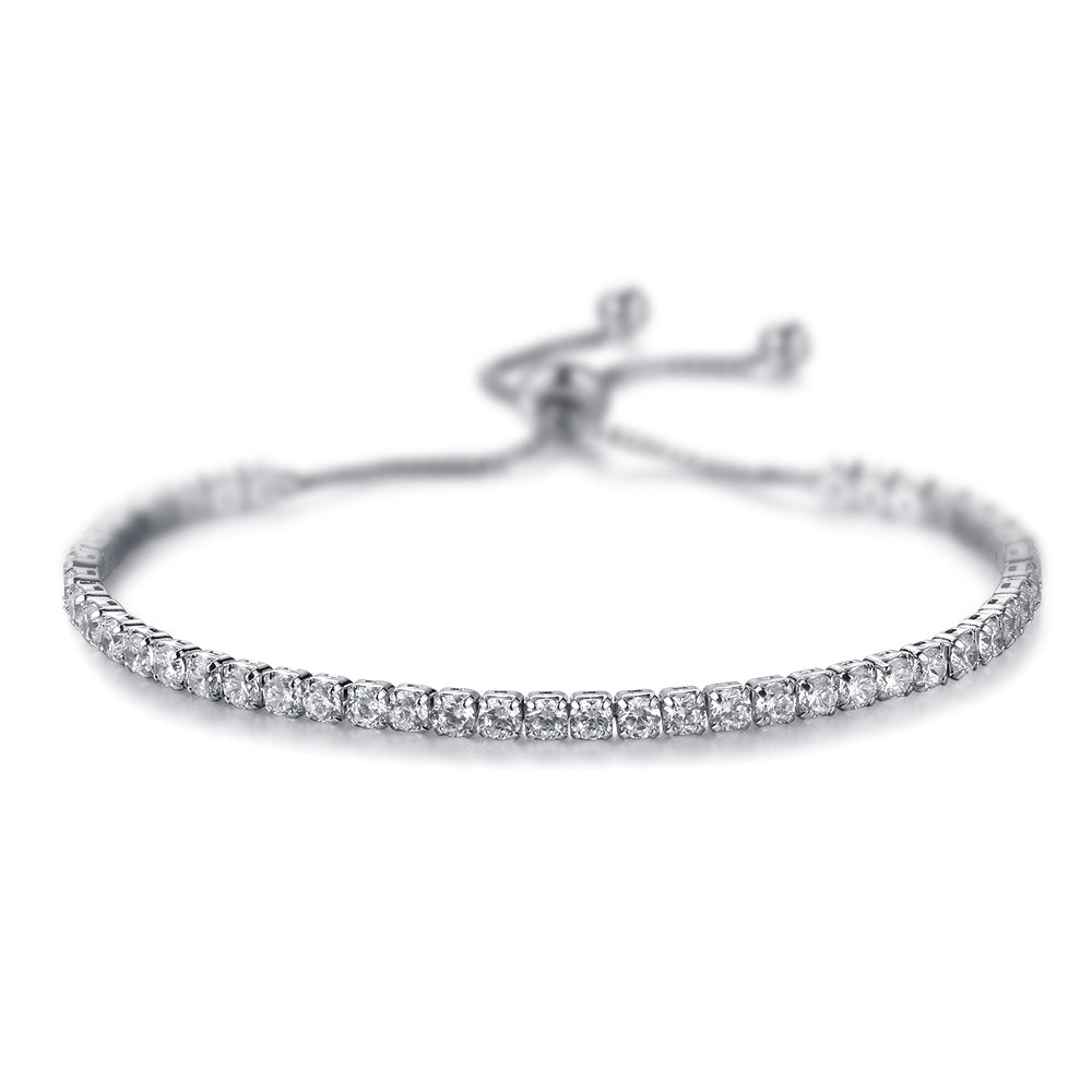 Diamond Classic Adjustable Tennis Bracelet in 18k White Gold (3mm)