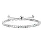 Diamond Classic Adjustable Moietie Tennis Bracelet in 18k White Gold (4mm)