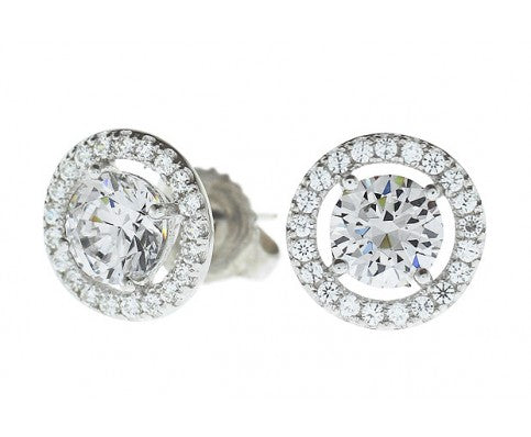 Gala Diamond Earrings in 18k White Gold