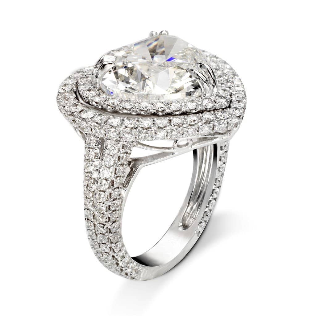 Ayla Heart Diamond Ring in 18k White Gold