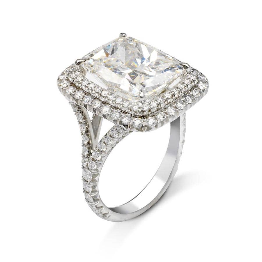 Ayla Radiant Diamond Ring in 18k White Gold