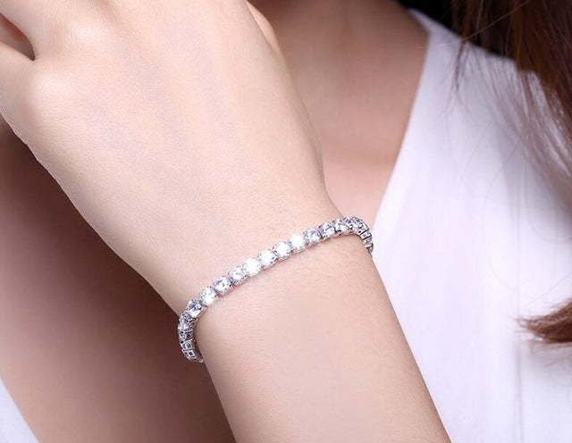 Laurent Diamond Tennis Bracelet in 18k White Gold