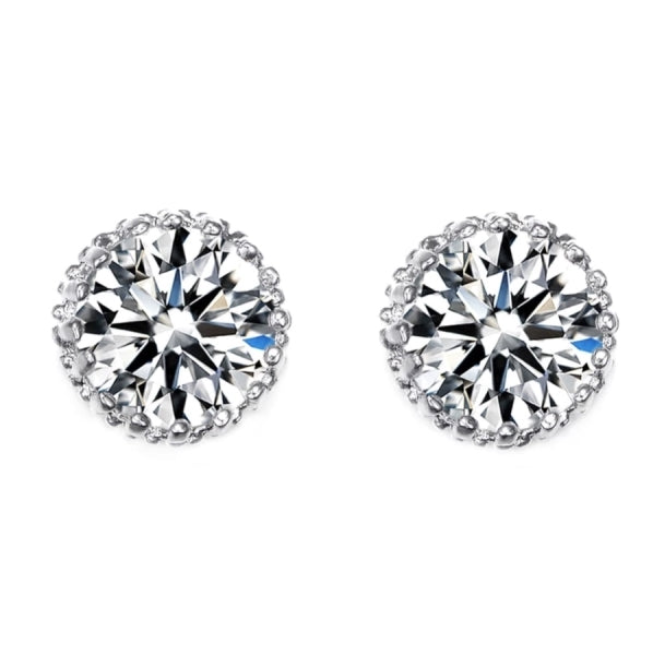 Monique Lhuillier Petal Diamond Earrings in 18k White Gold