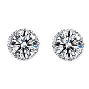 Monique Lhuillier Petal Diamond Earrings in 18k White Gold